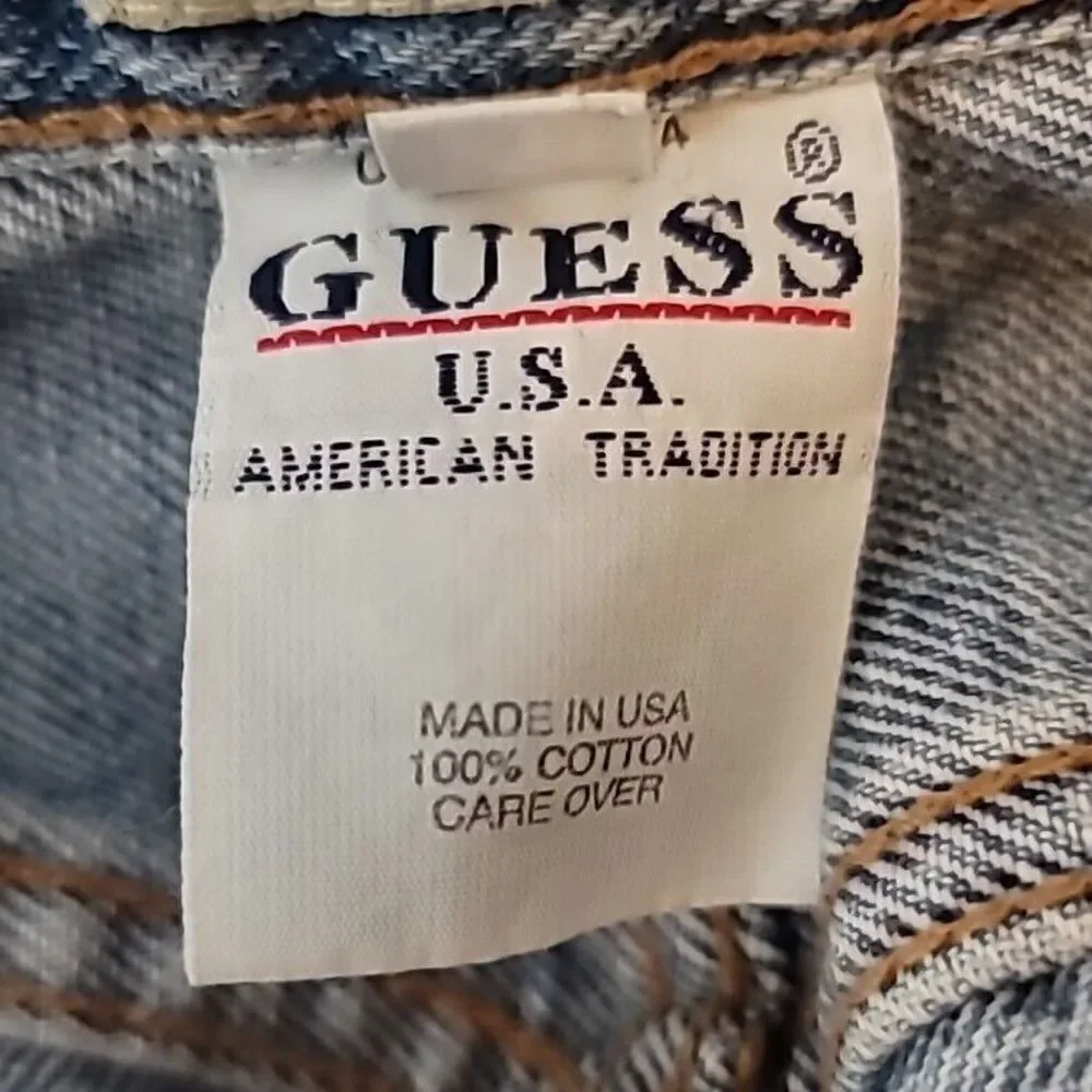 Guess Jeans Men's Size 28 Blue Button Fly  USA Demin Vintage T71